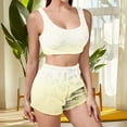 thumbnail image 6 of Kaemgyyd Women's Two Piece Pajama Outfit Fashion Gradient Crop Tank Top Fluffy Fleece Shorts Lounge Matching Set S-2Xl, 6 of 6