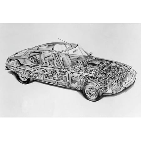 Best Posters Citroen Sm Cutaway Diagram Art Poster 11x17 11x17 Color Category: Multi, Unframed, Ages: Adults