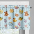 thumbnail image 5 of Ambesonne Cartoon Valance & Curtain, Sun Ribbon Teddy Bear Art, 55"x24", Pale Blue Cinnamon, 5 of 6