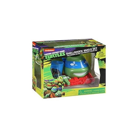 Smile Toothbrush Holder - Nickelodeon Teenage Mutant Ninja Turtles Shellshock Smile Gift Set, 3 pc, Includes: Toothbrush Holder, Toothbrush & Rinse Cup By LEONARDO
