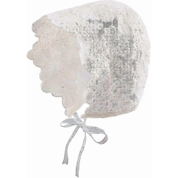 Lace Baby Girl Bonnet Cotton Christening Bonnet For Newborn Infant Girls White Princess Sun Protection Hat 0-6 Months