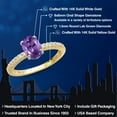 thumbnail image 2 of Gem Stone King 14K Two Tone Gold Purple Amethyst and Lab Grown Diamond Engagement Ring for Women | 1.31 Cttw | Oval 8X6MM | Gemstone February Birthstone | Size 5, 2 of 6