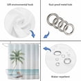 thumbnail image 5 of Coastal Beach Bathroom Shower Curtains with 12 Hooks Waterproof Shower Curtain for Stalls and Bathtubs Summer Palm Tree Nautical Ocean Seaside Decorative Bathroom Privacy Curtain 66x72 Inches, 5 of 9