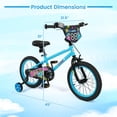 thumbnail image 3 of Costway 16 Inch Kids Bike with Training Wheels, Dual Hand & Coaster Brakes, Adjustable Seat Blue, 3 of 10