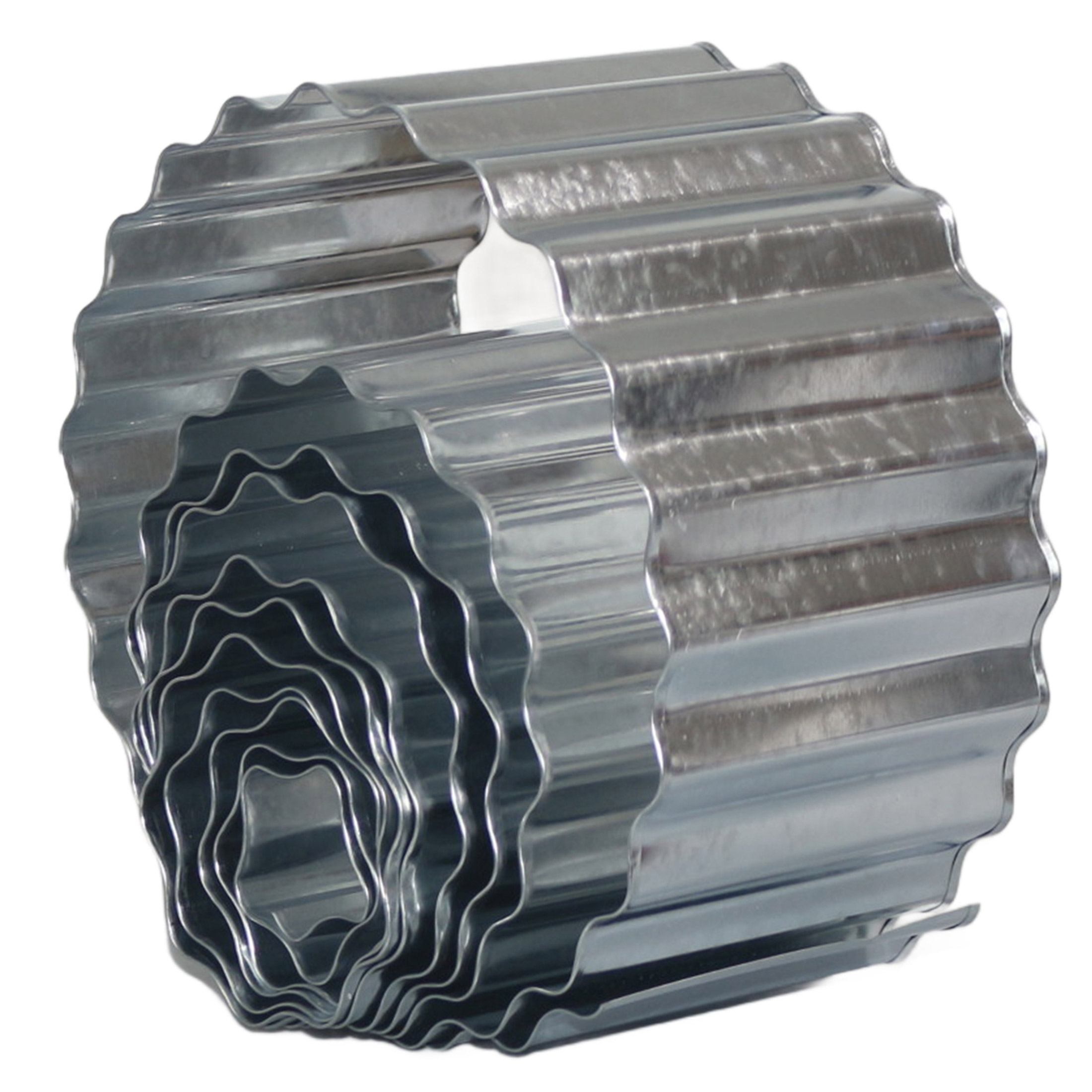 4W Galvanized Steel Garden Edging, 6" x 20' Corrugated Landscape Border, Flexible Lawn and Yard Edging Strip for Flower Beds and Tree Rings, Natural