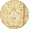 thumbnail image 1 of Ahgly Company Indoor Round Abstract Sun Yellow Oriental Area Rugs, 8' Round, 1 of 6