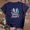 thumbnail image 2 of VBTAPA Easter Bunny T Shirt Womens Cute Rabbit Graphic Tee Shirts Trendy Casual Short Sleeve Crewneck Tops Today's Sales Dark Blue XL, 2 of 4