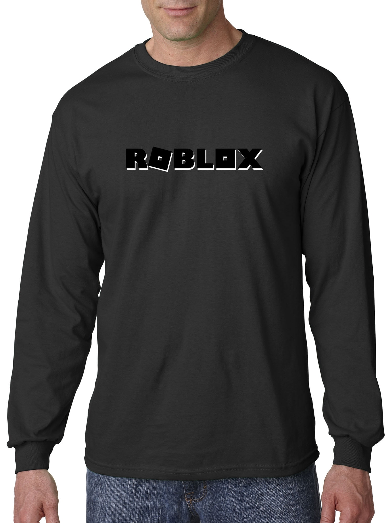 New Way New Way 1168 Unisex Long Sleeve T Shirt Roblox Block Logo Game Accent 4xl Black Walmart Com - white gucci shirt roblox
