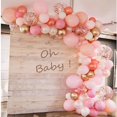 thumbnail image 1 of Balloon Arch Kit de globos de látex con forma de confeti, 128 unidades, color rosa, 1 of 2