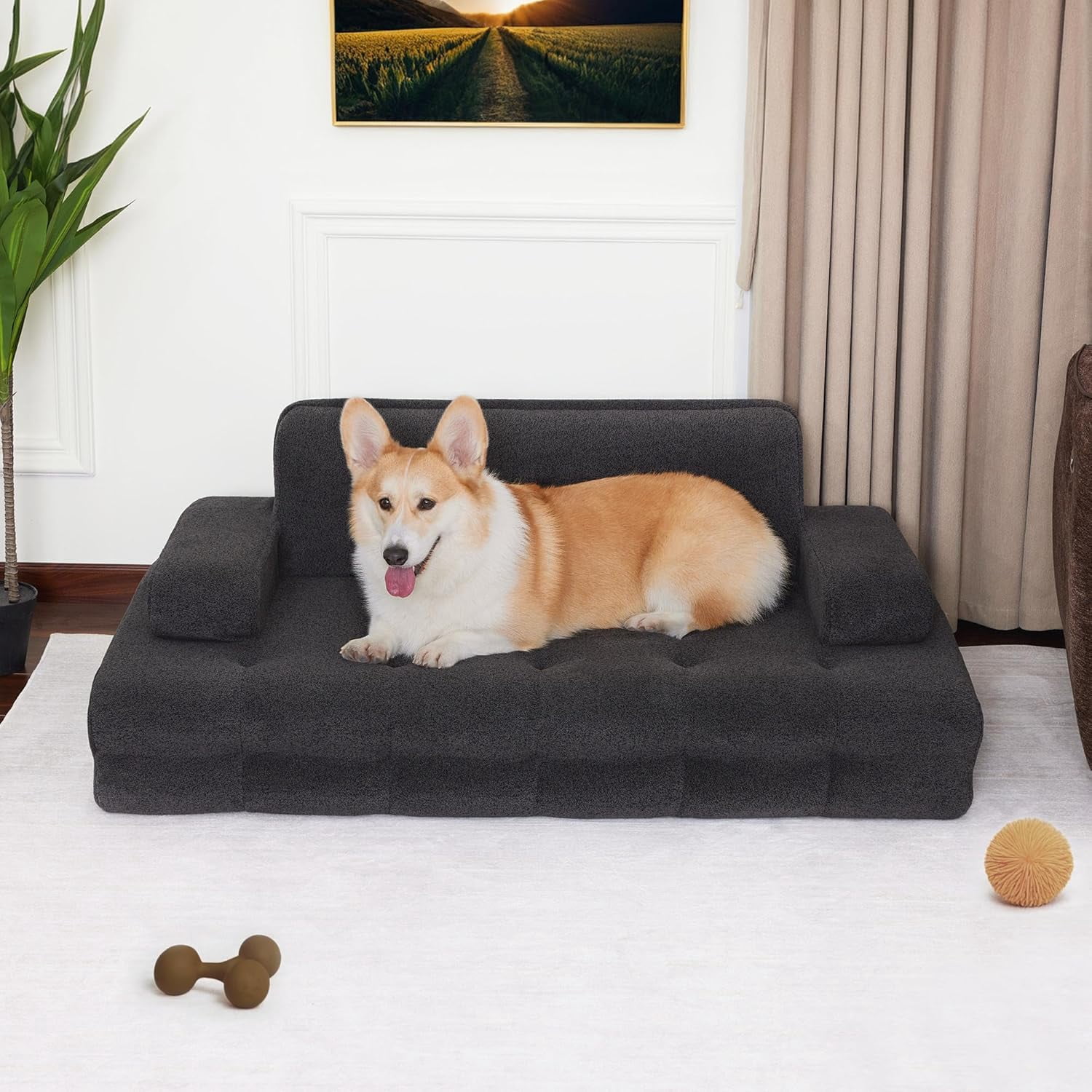 Lovupet Dog Sofa Bed for Large Breed, Dog Couch Sleeping Bed with Anti-Slip Bottom, PS579