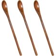 thumbnail image 1 of Cucharadita de Mango Largo Cucharas de Madera de Estilo Japonés Cucharas Mezcladoras Cuchara de Madera con Mango Largo Cucharadita de Café de Madera Natural Adecuado para Leche Miel y Pasteles, 1 of 5