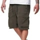 thumbnail image 4 of pstuiky Pantalones cortos para hombre, Pantalones cargo casuales de color sólido para hombre, para ejercicio, a la moda, para exteriores, con cordón, cintura elástica, pierna recta, bolsillos, 4 of 4