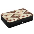 thumbnail image 3 of YAZAOO Leather Jewelry Box - Rectangular Cherry Blossom Patch Pattern 8.27x5.5x1.78in Black, 3 of 8