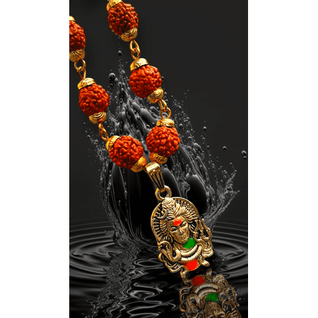 Rudraksha Indian Spiritual Pendant Necklace For Spiritual Growth & Energy