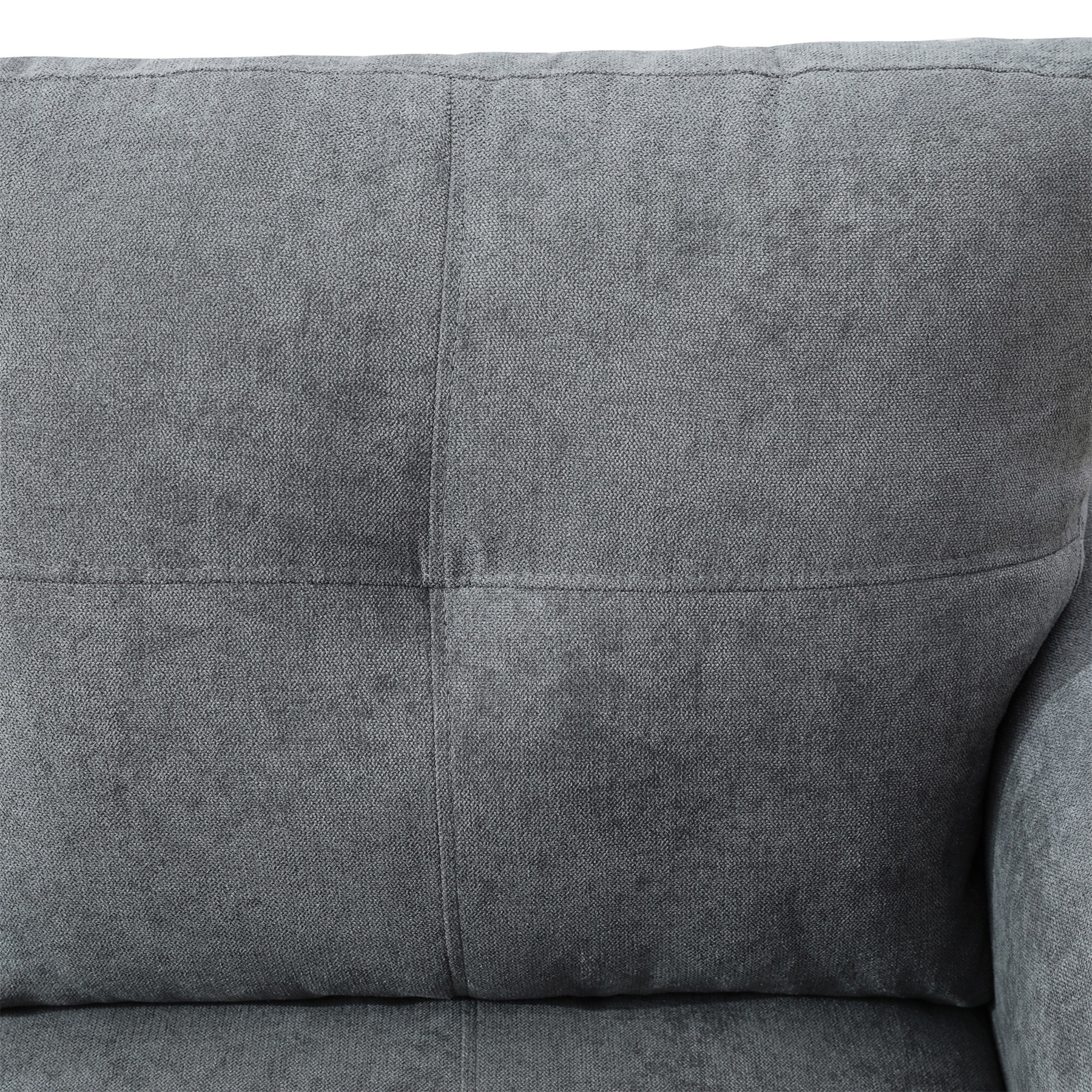 Hommoo Flannel L Shaped Sectional Couch and Sofa Set, Modern Living Room Furniture Set, Left Side, Dark Gray