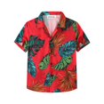 thumbnail image 3 of Camisas de verano para hombre con estampado 3D de flores trituradas, ropa de calle hawaiana de gran tamaño para playa, camisetas con solapa y botón, 3 of 5