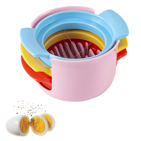 

Kitchen Cutter Wire Egg Slicer 3 in 1 Egg Slicer for Hard Boiled Eggs 304 Stainless Steel Wires Egg Slicer Pink