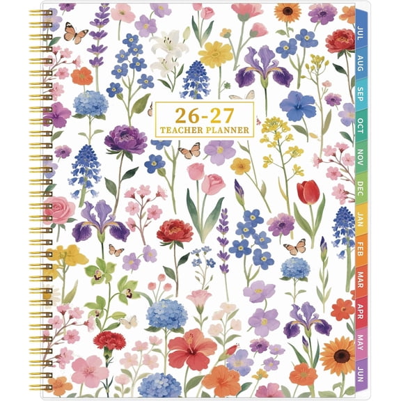 Teacher Planner 2026-2027, Teacher Planner for Academic Year, July 2026 - June 2027, Lesson Planner 2026-2027, Homeschool Plan Book, 8.5'' x 11'' with Tabs &Pocket, Flexible Cover, School Calendar