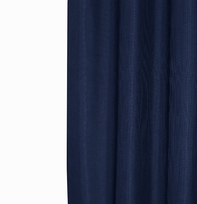 Dainty Home Hotel Collection Waffle Weave Solid Design Shower Curtain, 70 x 72 in Navy
