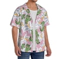 thumbnail image 2 of Goofa Lilies Flowers Printed Men's Casual Short-sleeved Shirt,Lightweight Breathable Button-down,Summer Casual men's top,Versatile Fashion shirt-XX-Large, 2 of 7