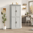thumbnail image 1 of EDTara 70" Tall White Kitchen Pantry Cabinet, Modern Storage Cupboard with 4 Doors & Adjustable Shelves for Dining Room or Laundry, 1 of 8