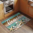 thumbnail image 3 of Ocean Beach Washable Small Entryway Area Rugs 2'x3', Starfish Shell Coral Teal Brown Ombre Wood Grain Low Pile Throw Rug Non-Slip Sturdy Edge Binding Carpet for Front Door Floor Room Entry, 3 of 9
