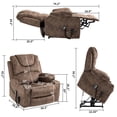 thumbnail image 5 of Sesslife Power Lift Recliner Chair with Massage and Heat for Elderly and Adults, Modern Electric Recliners with Side Pockets and Cup Holders for Living Room, Ergonomic Lounge Recliner Chair, Brown B, 5 of 9