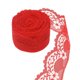 thumbnail image 1 of Cinta de Encaje Uxcell de 1-1/2 Pulgadas y 10 Yardas, Cinta Floral Roja para Coser, Decoración de Bodas, Lazos para el Cabello, 1 of 7