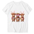 thumbnail image 3 of lcziwo Prime Day Sales Today 2025 Happy Easter Shirts for Women Novelty Graphic Tee Tops 2025 Summer Casual Round Neck Short Sleeve T-Shirt Vacation Outfits White S, 3 of 5