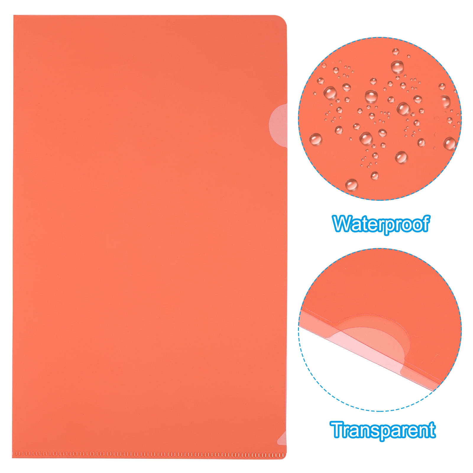 Uxcell L Type Folders 50 Pack A4 Plastic File Project Pockets Clear Paper Document Jacket Sleeves Sky 5 Colors
