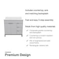 thumbnail image 6 of CosmoLiving Leona 36" Bathroom Vanity, Gray with Silver Metal, 6 of 18