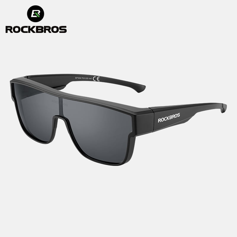 ROCKBROS Polarized Fit Over Glasses Sunglasses for Men Women,Wrap Around Sunglasses 100% UV400 Protection for Driving