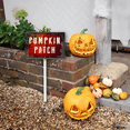 thumbnail image 4 of Kurmntregon Halloween Yard Sign With Stake Pumpkin Patch Scary With Ghost Boo Party Rustproof Neighborhood Aluminium Street Business Home Farm Garden Porch Decor Outside Outdoor Lawn 8x12inch, 4 of 7