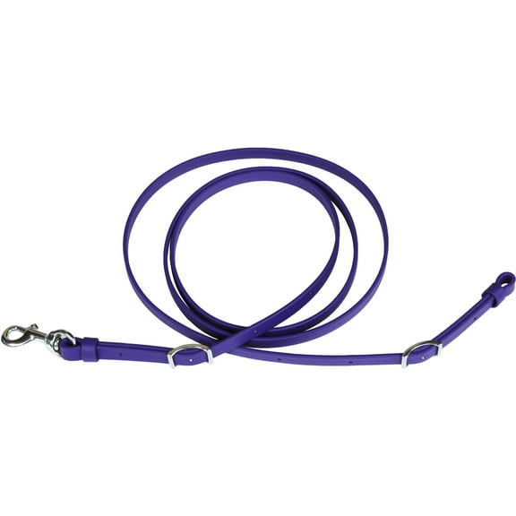 Berlin Custom Leather Roper Reins made from BioThane - Purple
