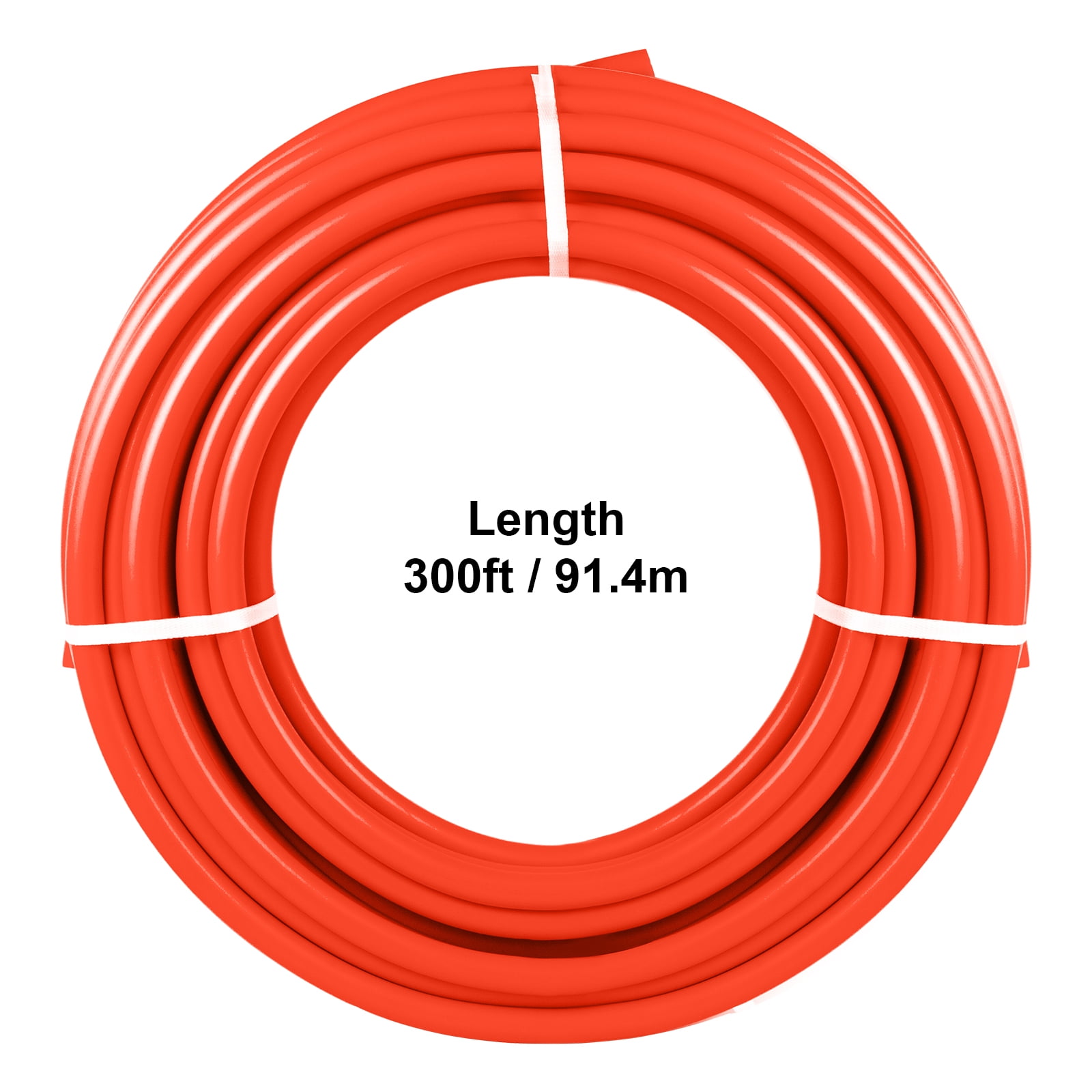 KFFKFF EVOH PEX-B Pipe, 1/2 Inch 300 Feet Coil Tube with Oxygen Barrier, Red, Suitable for Radiant Floor Heating in Homes and Businesses