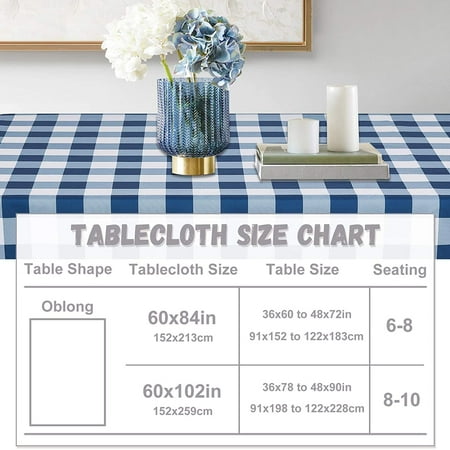 Eayy Table Cloth Washable Spillproof Wrinkle Free 6 8 Seat Cover For Banquet Cafes Holiday Dinners Kitchen Farmhouse Red And Black Checd 60 X 102 Inch Canada Eayy Table Cloth Washable, What Size Is A 8 Seater Table Cloth