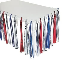 Patriotic Fringe Table Skirt - Party Supplies - 1 Piece