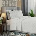 thumbnail image 4 of Color Sense 3-Piece Brushed Percale Cotton Blend Bedsheet Set, Cool & Crisp, Breathable, Wrinkle Resistant, Twin XL Dotted Tear Drop, 4 of 10