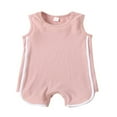 thumbnail image 1 of AMERTEER Baby Summer Set Short Sleeve Solid Color Tops Shorts Set, 1 of 6