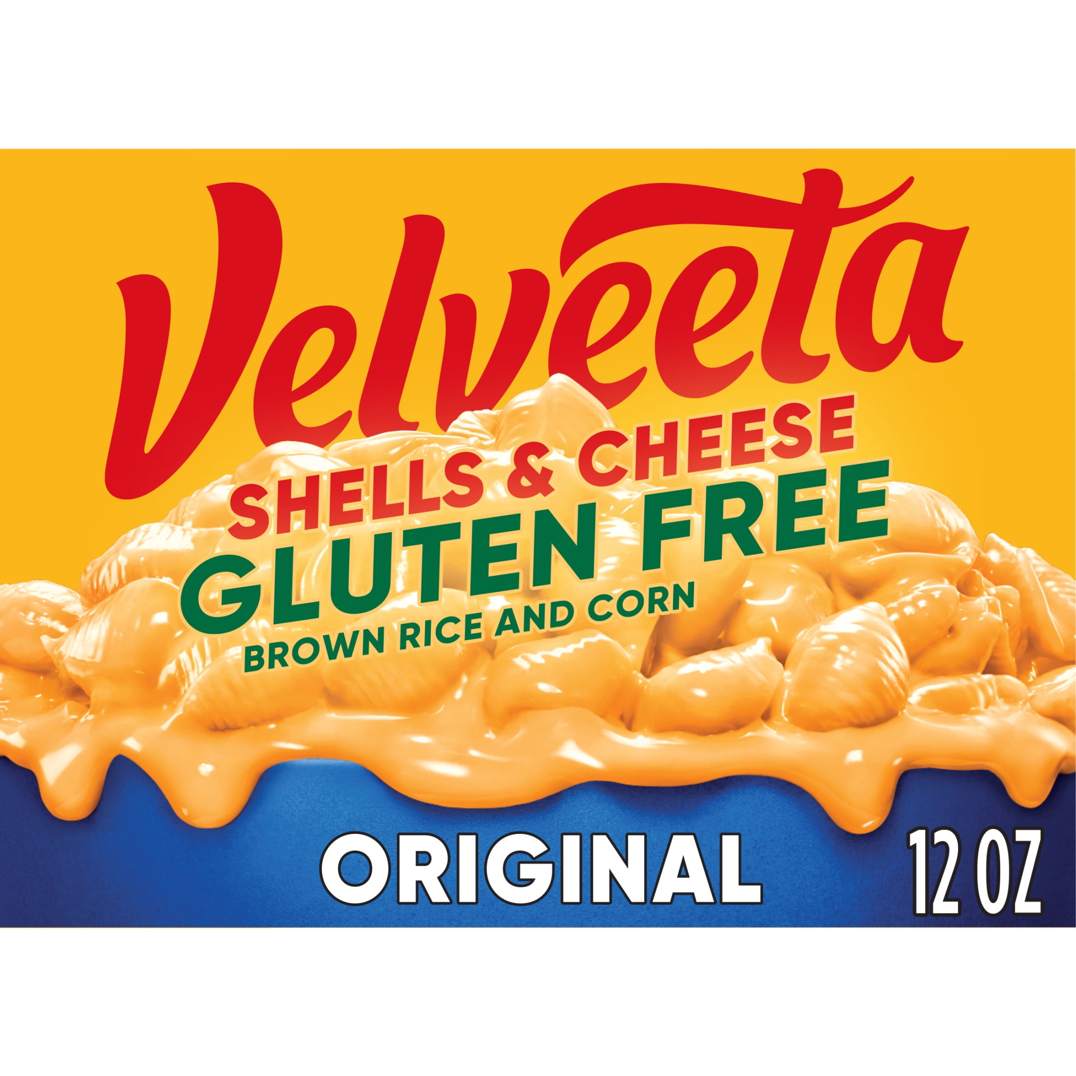 (3 pack) Velveeta Gluten Free Shells and Cheese Mac and Cheese, Brown Rice and Corn Pasta, 1 Box, for Easy Dinner or Dinner Sides, Original Flavor, Made with Real Cheese, 12 oz