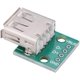 thumbnail image 1 of Conector adaptador de paso de placa de ruptura de enchufe hembra USB, diseño de fuente de alimentación USB/placa de pruebas (4 piezas, plateado), 1 of 5