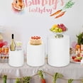 thumbnail image 6 of yotijay 3 Pieces Cylinder Pedestal Cake Stand Round Pedestal for Wedding Anniversary White, 6 of 9