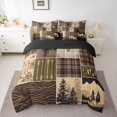 thumbnail image 2 of Homewish Western Cowboy Print Twin Bedding Sets 7-Piece for Men, Brown Buffalo Patchwork Bedding Comforter Set, Rustic Farmhouse Reversible Sheet Sets, Microfiber Bedroom Decor, 2 of 7