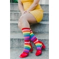 thumbnail image 6 of MeMoi Women's Colors of the Rainbow Bright Stripe Crew Sock - Mens - Male, 6 of 7