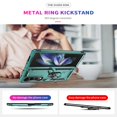 thumbnail image 6 of SaniMore Tri-layer Case for Samsung Galaxy Z Fold 4 7.6", 360° Rotating Holder/Kickstand Rugged PC Back + TPU Bumper Magnetic Car Mount Anti-fingerprint Anti-fall Heavy Duty Protective Case, Darkgreen, 6 of 7