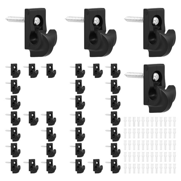 60Pcs Outdoor String Light Hook Set Plastic Screw in Wall Clip Easy Install Patio Light Hanger Hook Wall Mounted Cable Hanger Clip for Indoor Outdoor Yard