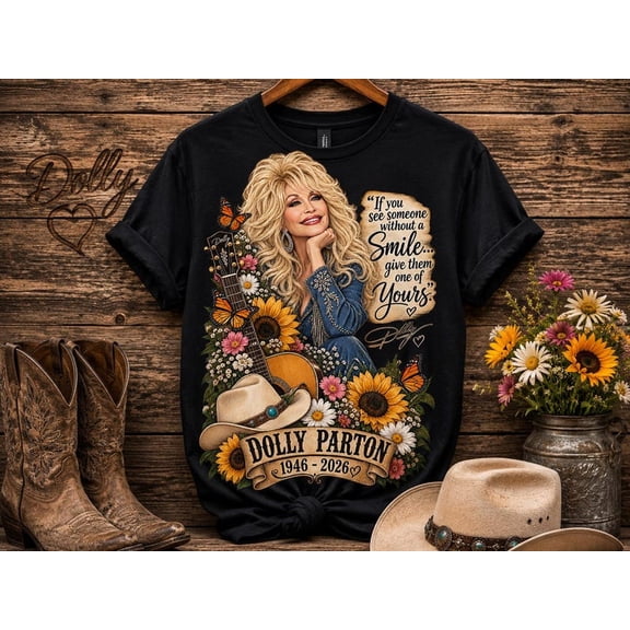 NEW Tribute Dolly shirt, Vintage Memorial Country Music Graphic Tee, In Loving Memory Shirt