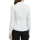 thumbnail image 3 of Camisa de oficina de satén de manga larga con cuello plano y botones para mujer, edición INSPIRE CHIC, talla XL, blanca, 3 of 6