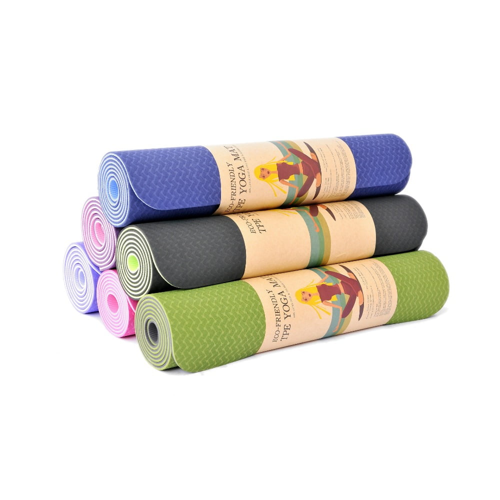 Yoga mat 0.2 inches thick, with nylon strap, suitable for both men and women - anti slip exercise mat, suitable for home yoga, Pilates, stretching, flooring, and fitness exercises
