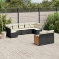 thumbnail image 1 of vidaXL 9 Piece Garden Sofa Set with Cushions Black Poly Rattan, 1 of 5